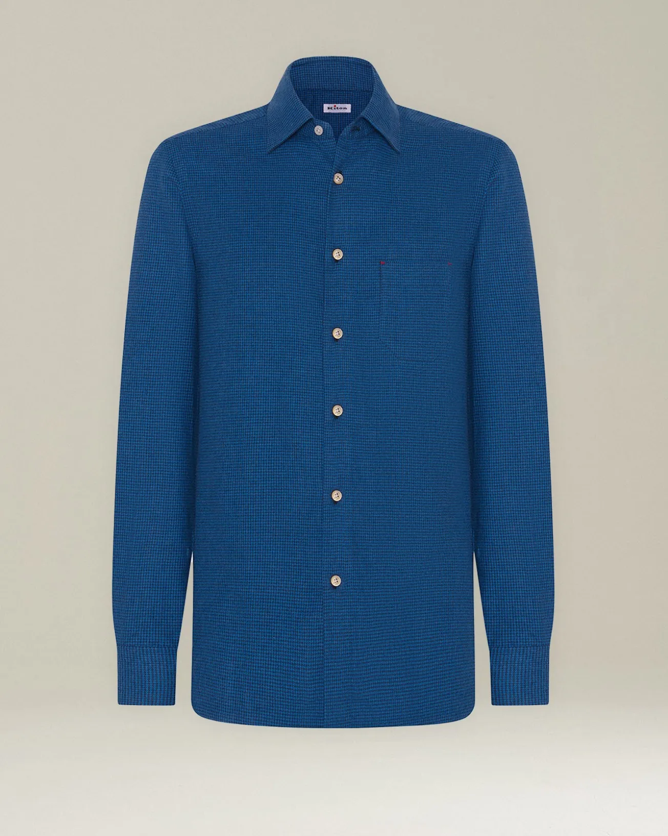 Camicia Nerano blu elettrico Pied de Poule in Flanella
