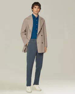 Camicia Nerano blu elettrico Pied de Poule in Flanella