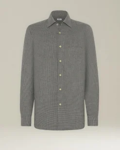 Camicia Nerano grigia Pied de Poule in Flanella
