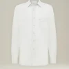 Camicia Nerano in lino con taschino decorato
