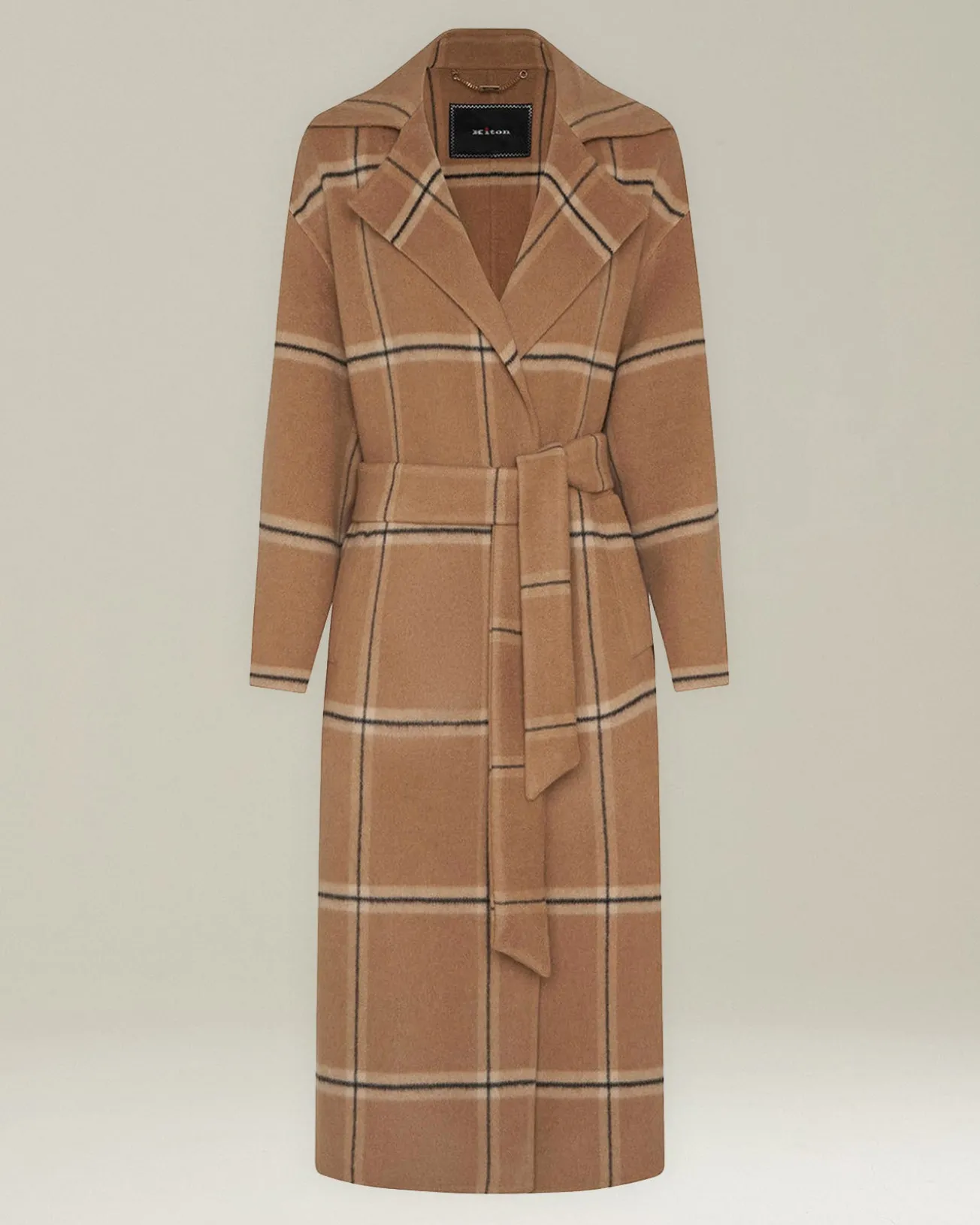 Cappotto a Quadri cammello in Cashmere pregiato