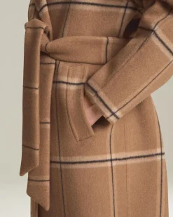Cappotto a Quadri cammello in Cashmere pregiato