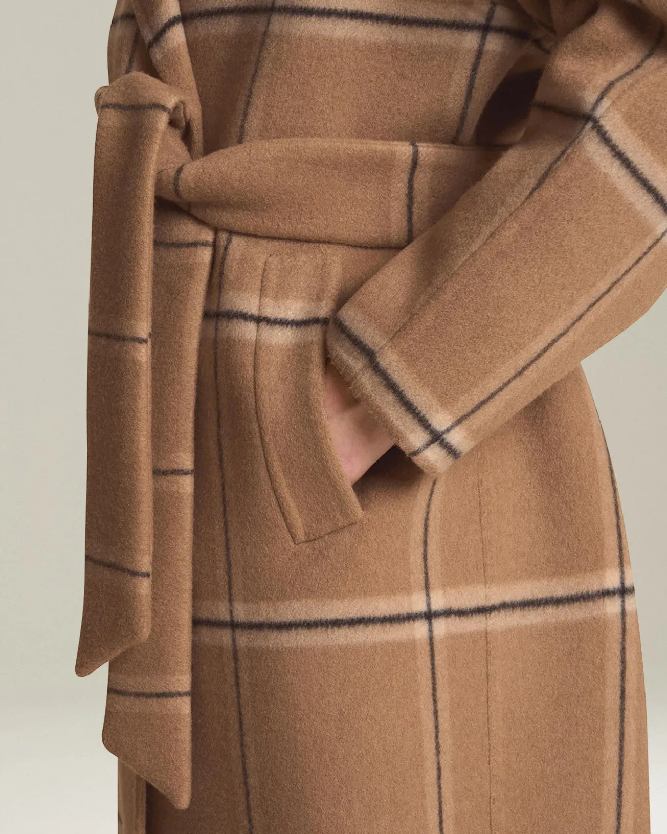 Cappotto a Quadri cammello in Cashmere pregiato