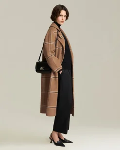 Cappotto a Quadri cammello in Cashmere pregiato