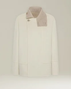 Cappotto donna in Cashmere con collo chiusura asimmetrica