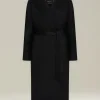 Cappotto donna lungo in cashmere nero