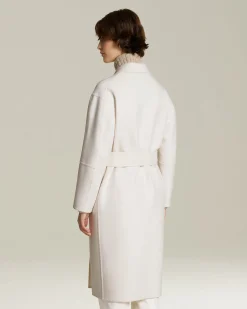 Cappotto donna lungo in Cashmere panna
