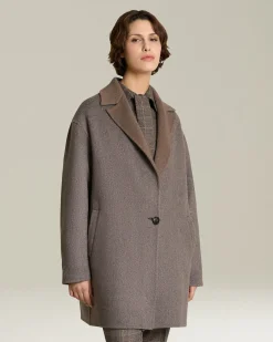 Cappotto donna reversibile in Cashmere beige
