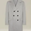 Cappotto uomo grigio chiaro in cashmere pettinato
