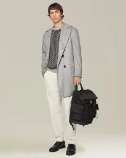 Cappotto uomo grigio chiaro in cashmere pettinato