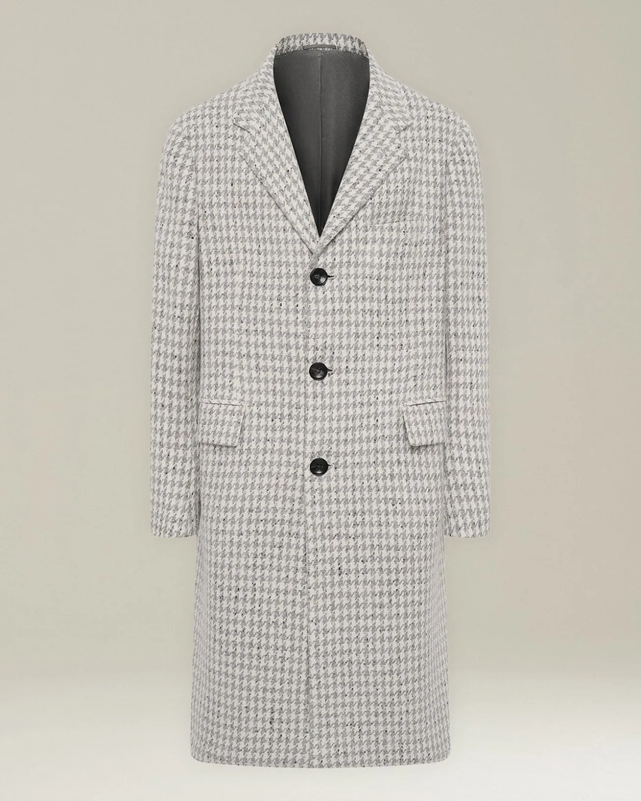 Cappotto uomo lungo Pied de Poule in Cashmere blend