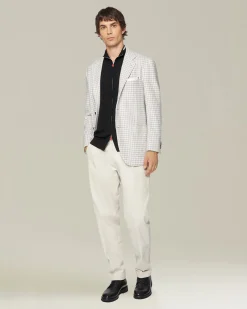 Cardigan con zip nero e bianco in filato di lana