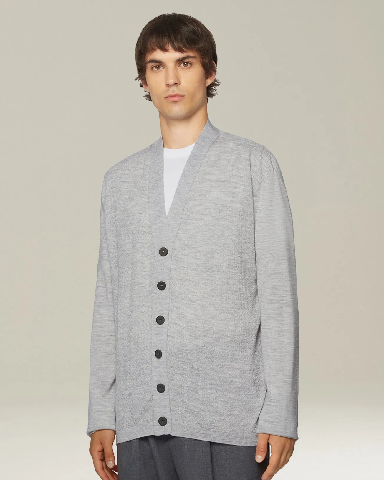 Cardigan In Blend Di Lana E Seta