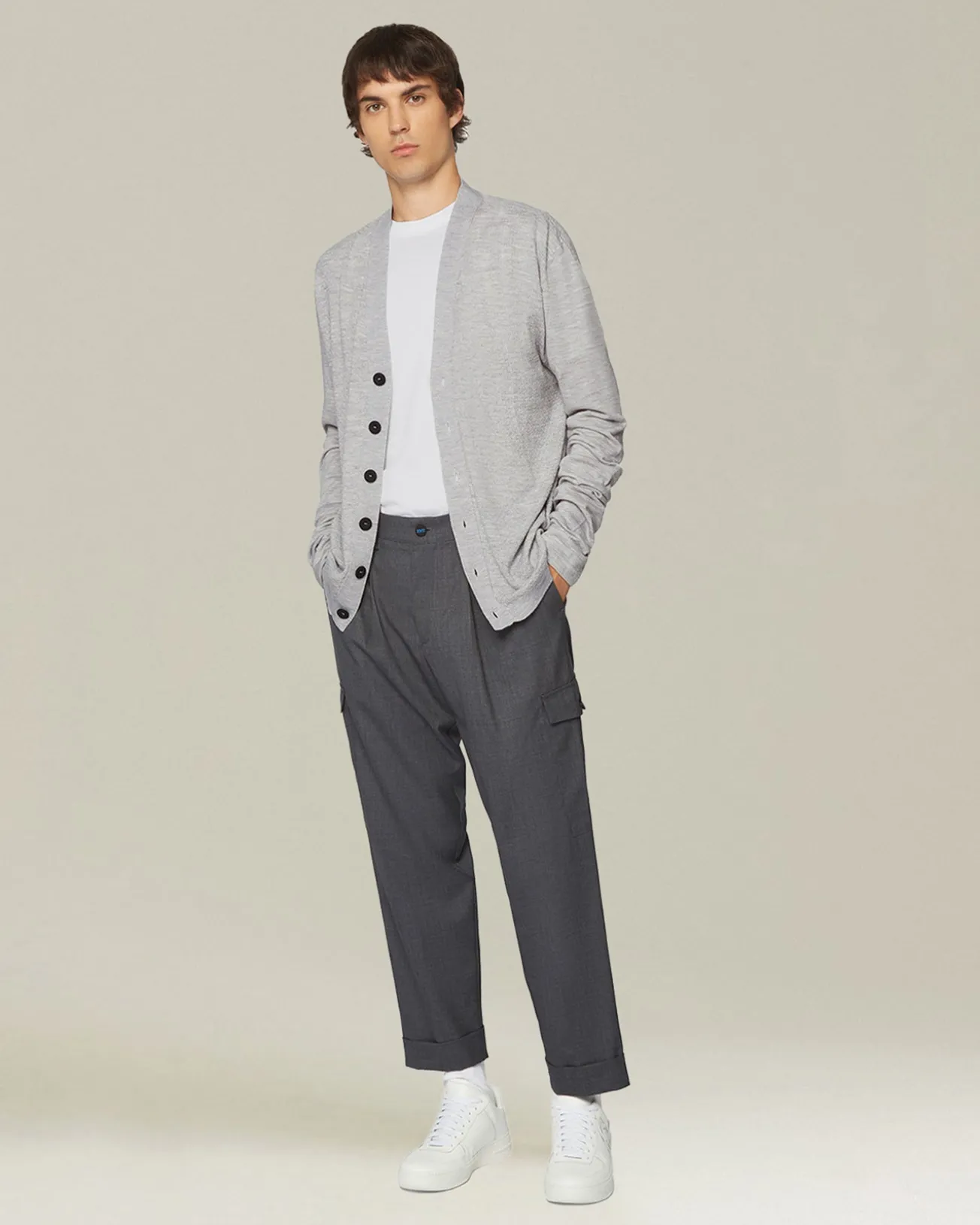 Cardigan In Blend Di Lana E Seta