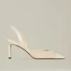Décolleté Slingback in pelle scamosciata color panna