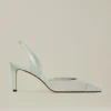 Décolleté Slingback in pelle scamosciata color menta