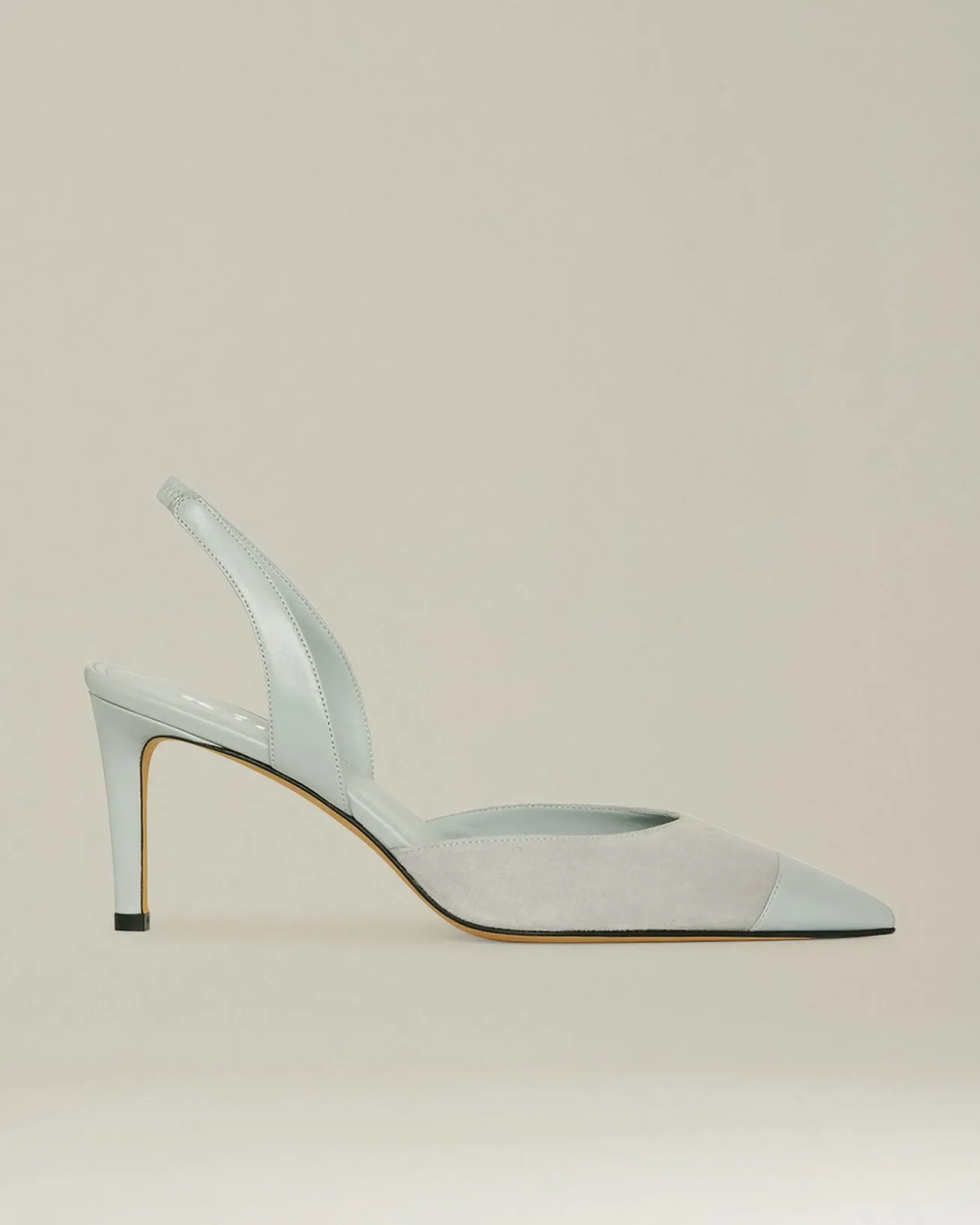 Décolleté Slingback in pelle scamosciata color menta