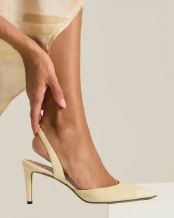 Décolleté Slingback In Pelle Scamosciata