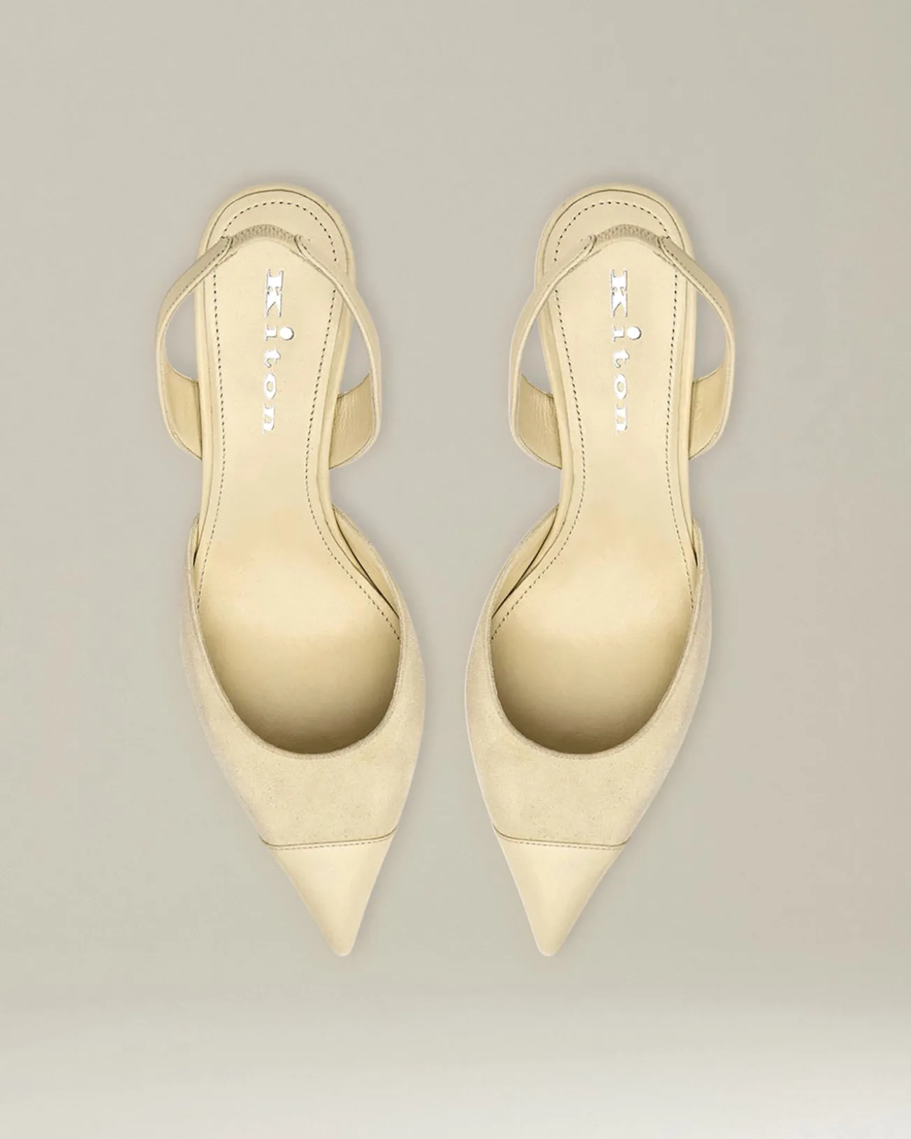 Décolleté Slingback In Pelle Scamosciata