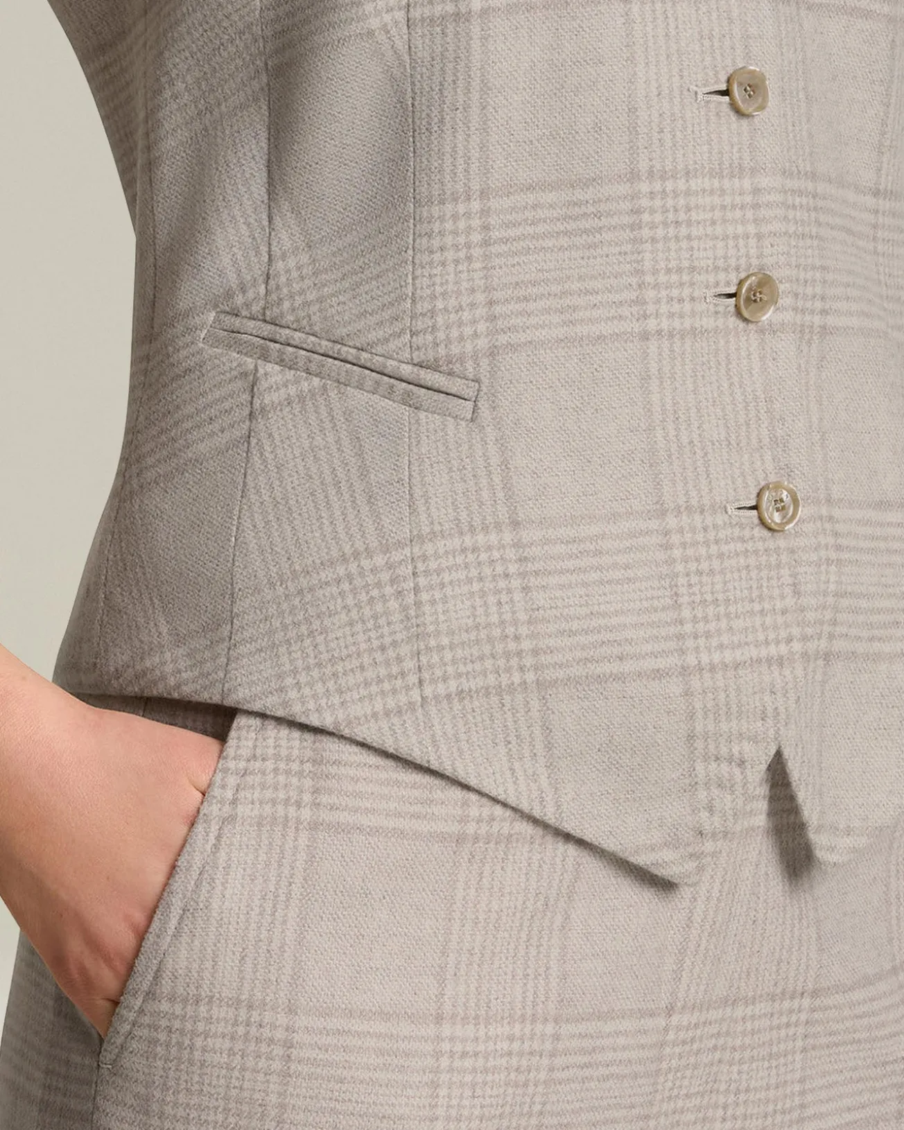 Gilet donna Principe di Galles in lana e cashmere