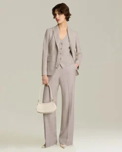 Gilet donna Principe di Galles in lana e cashmere