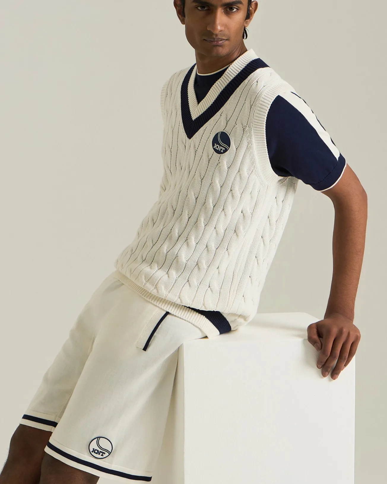 GILET IN MAGLIA DI COTONE KNT - CAPSULE TENNIS