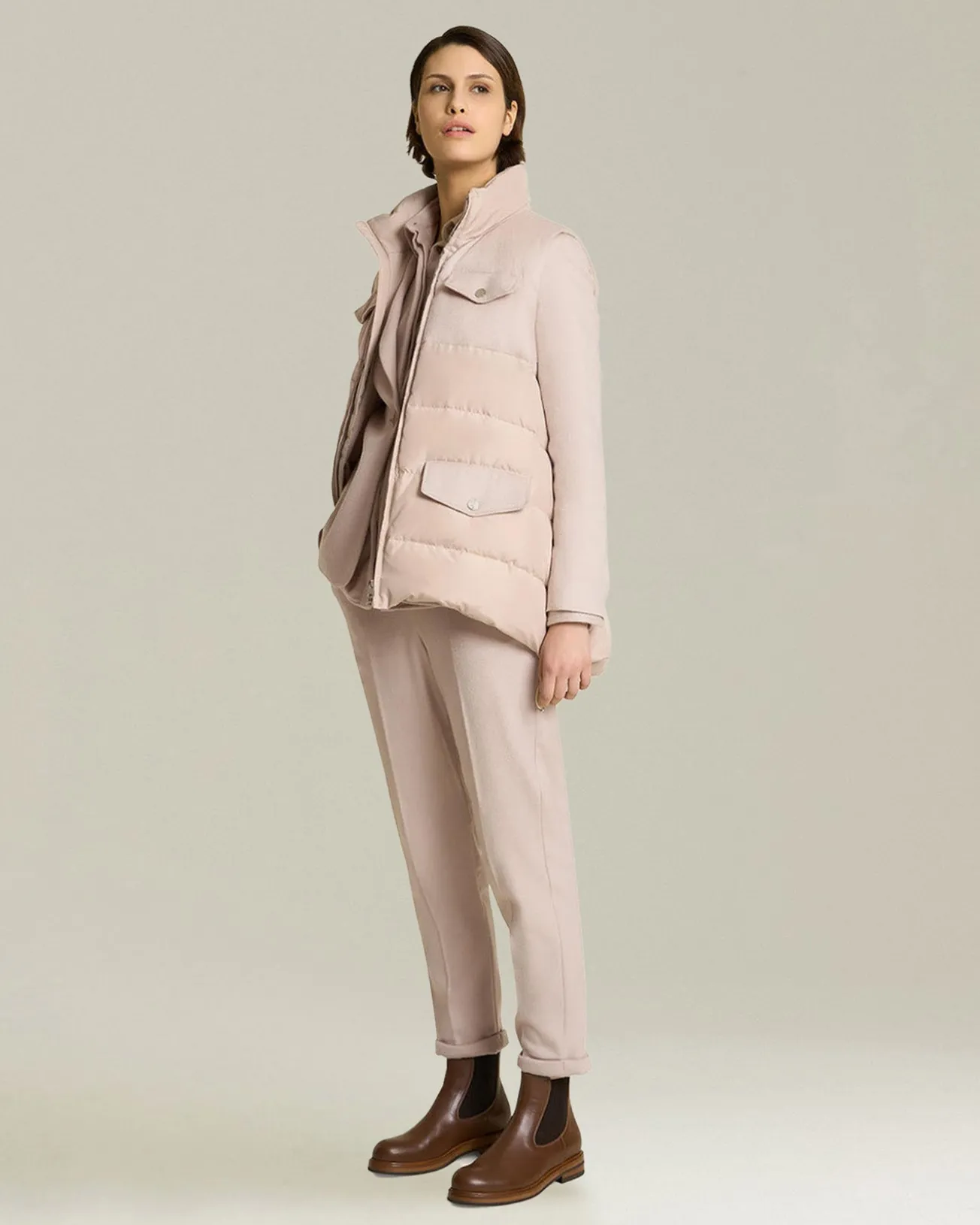 Gilet trapuntato donna in Cashmere idrorepellente