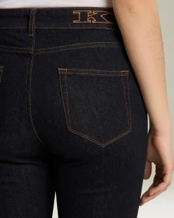 Jeans 5 Tasche sartoriale donna blu scuro