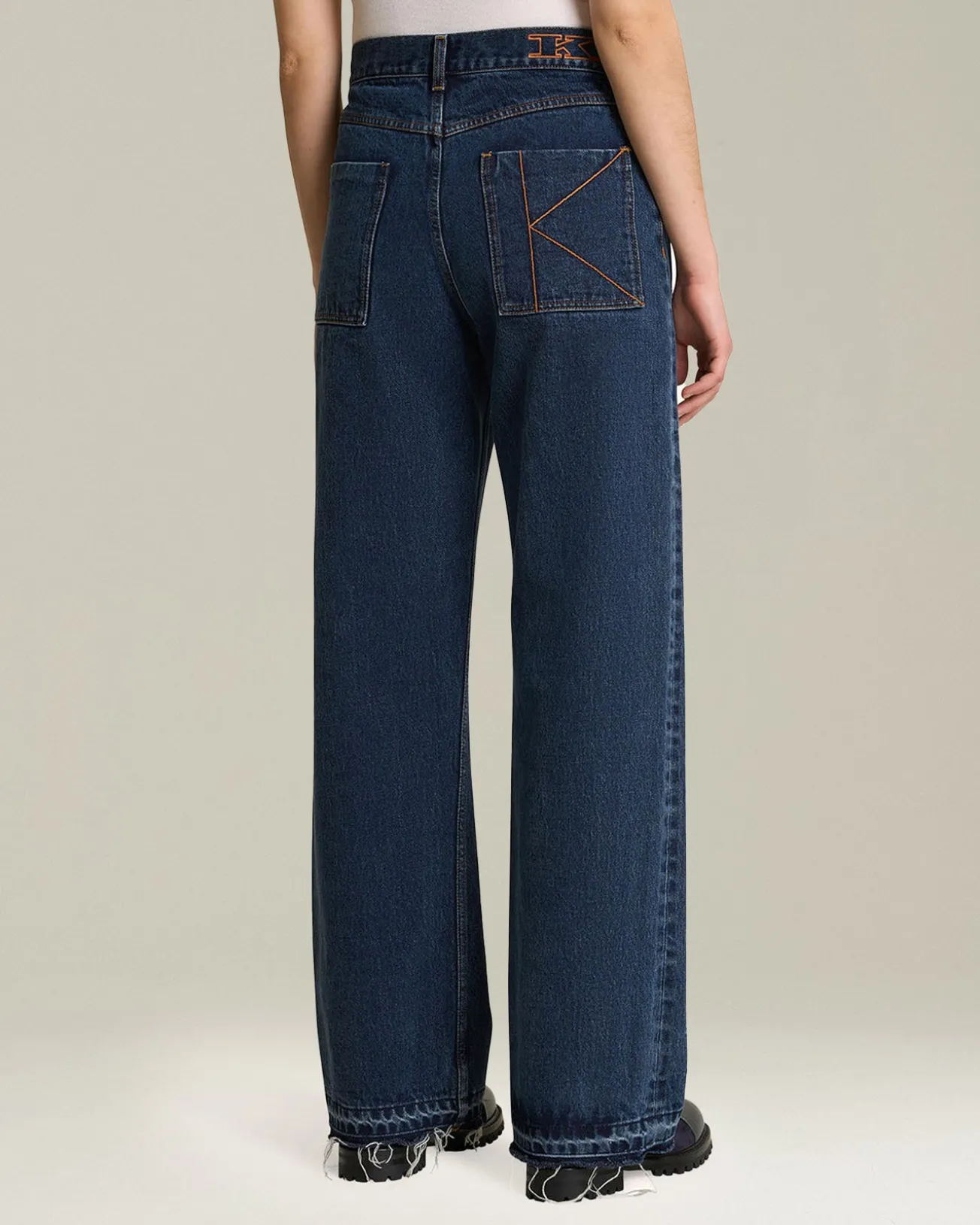 Jeans Sartoriale donna wide leg color Denim
