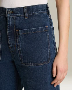Jeans Sartoriale donna wide leg color Denim