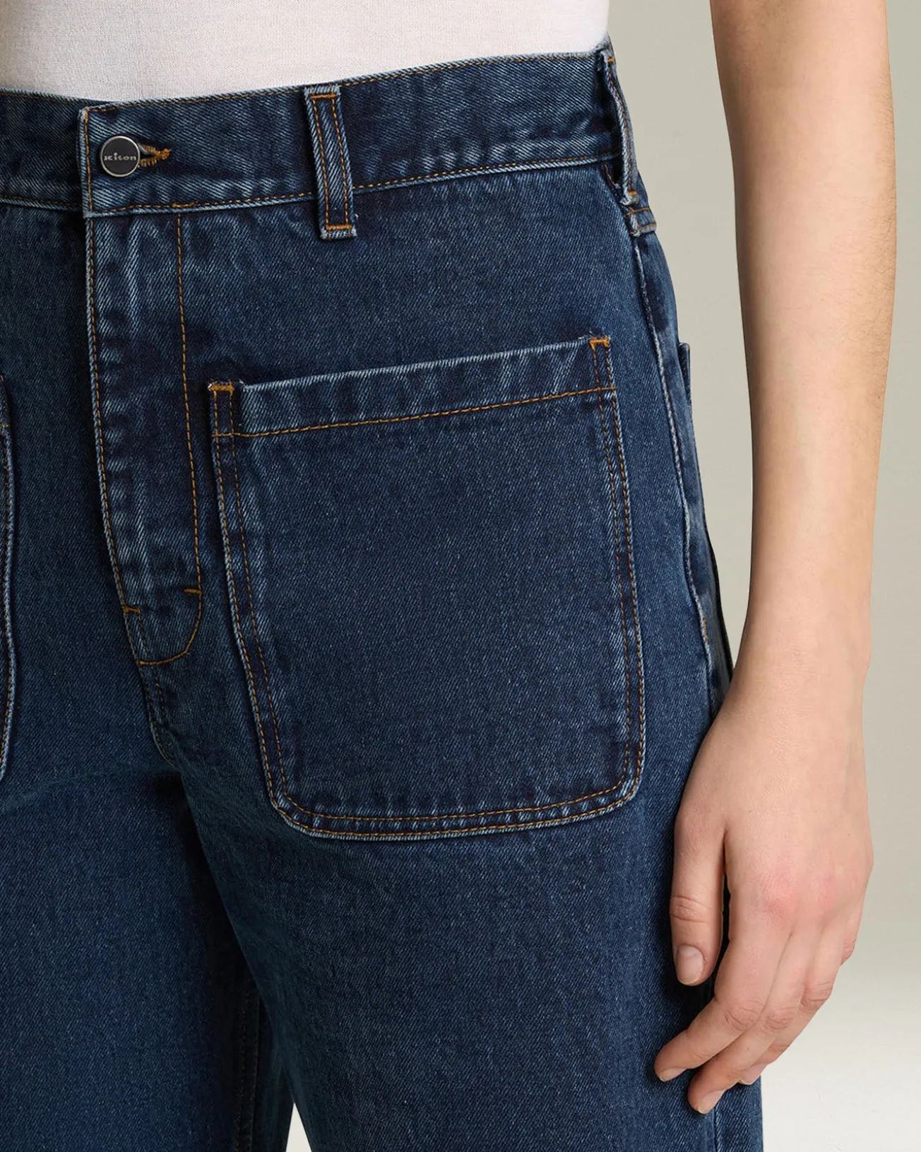 Jeans Sartoriale donna wide leg color Denim
