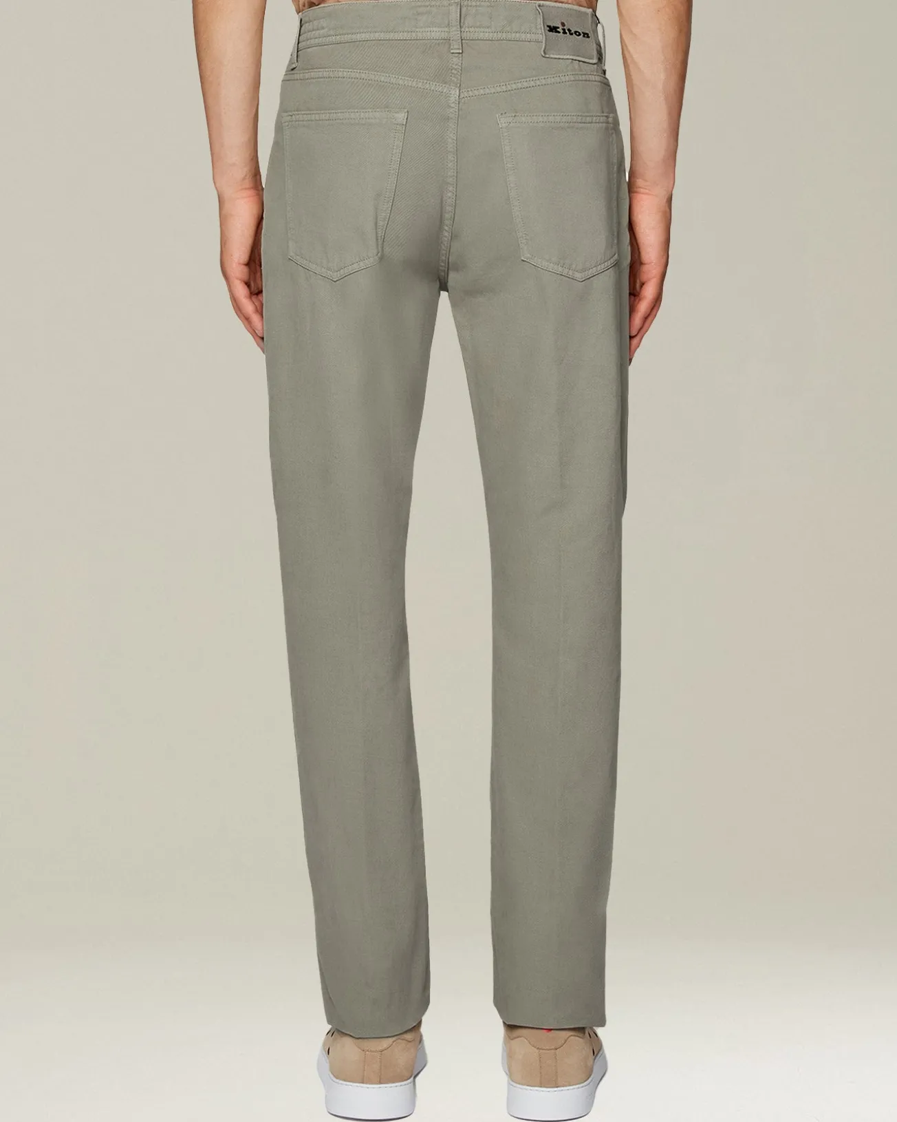 Jeans uomo Sartoriale in Denim e Cashmere sabbia