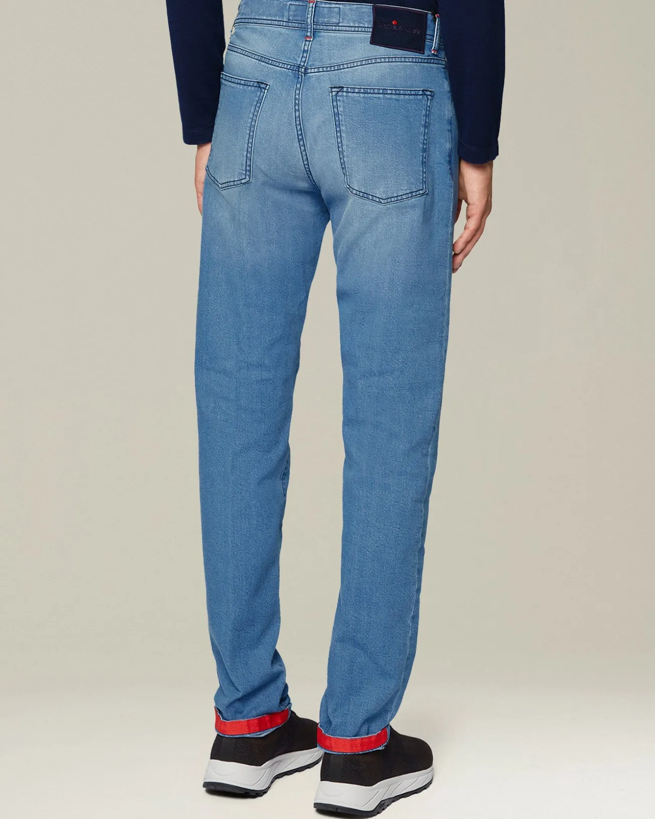 Jeans uomo Sartoriale in Denim e Cashmere sabbia