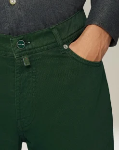 Jeans uomo Sartoriale in Denim e Cashmere verde pino