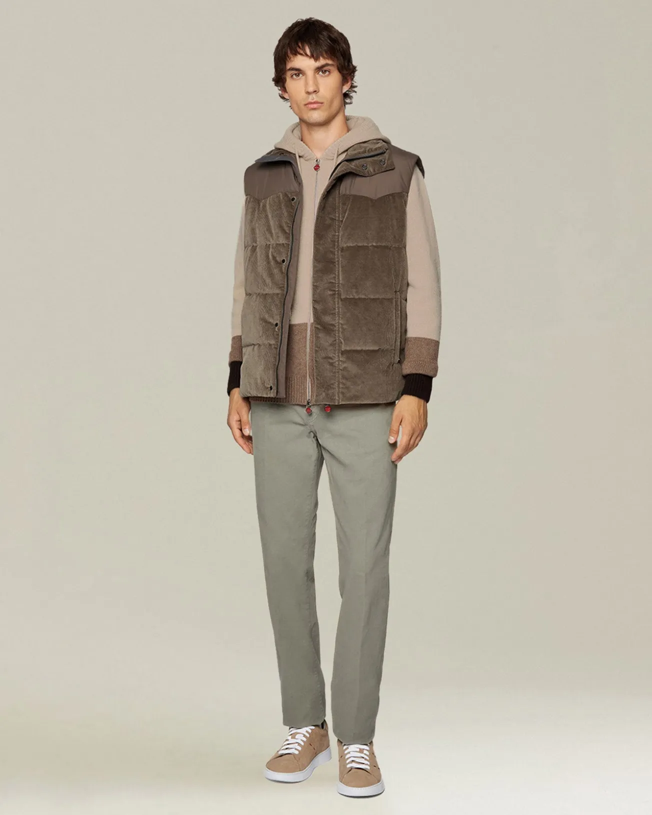Jeans uomo Sartoriale in Denim e Cashmere sabbia