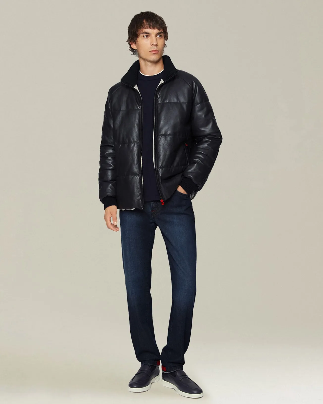 Jeans uomo Sartoriale in Denim e Cashmere indaco