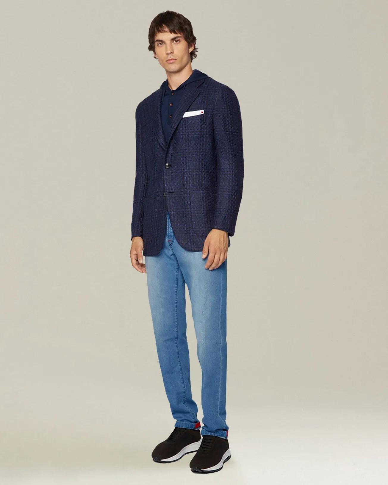Jeans uomo Sartoriale in Denim e Cashmere sabbia