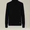 Lupetto donna in cashmere e seta nero