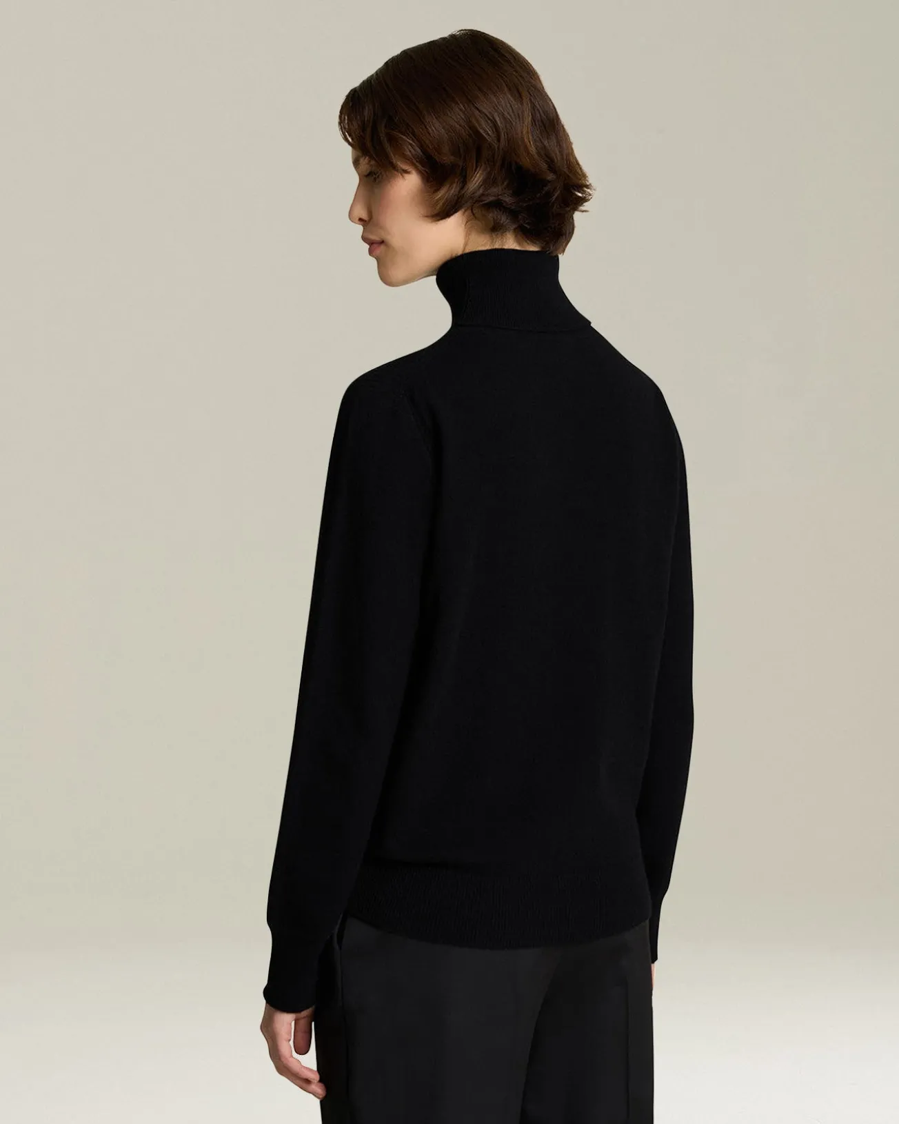 Lupetto donna in cashmere e seta nero