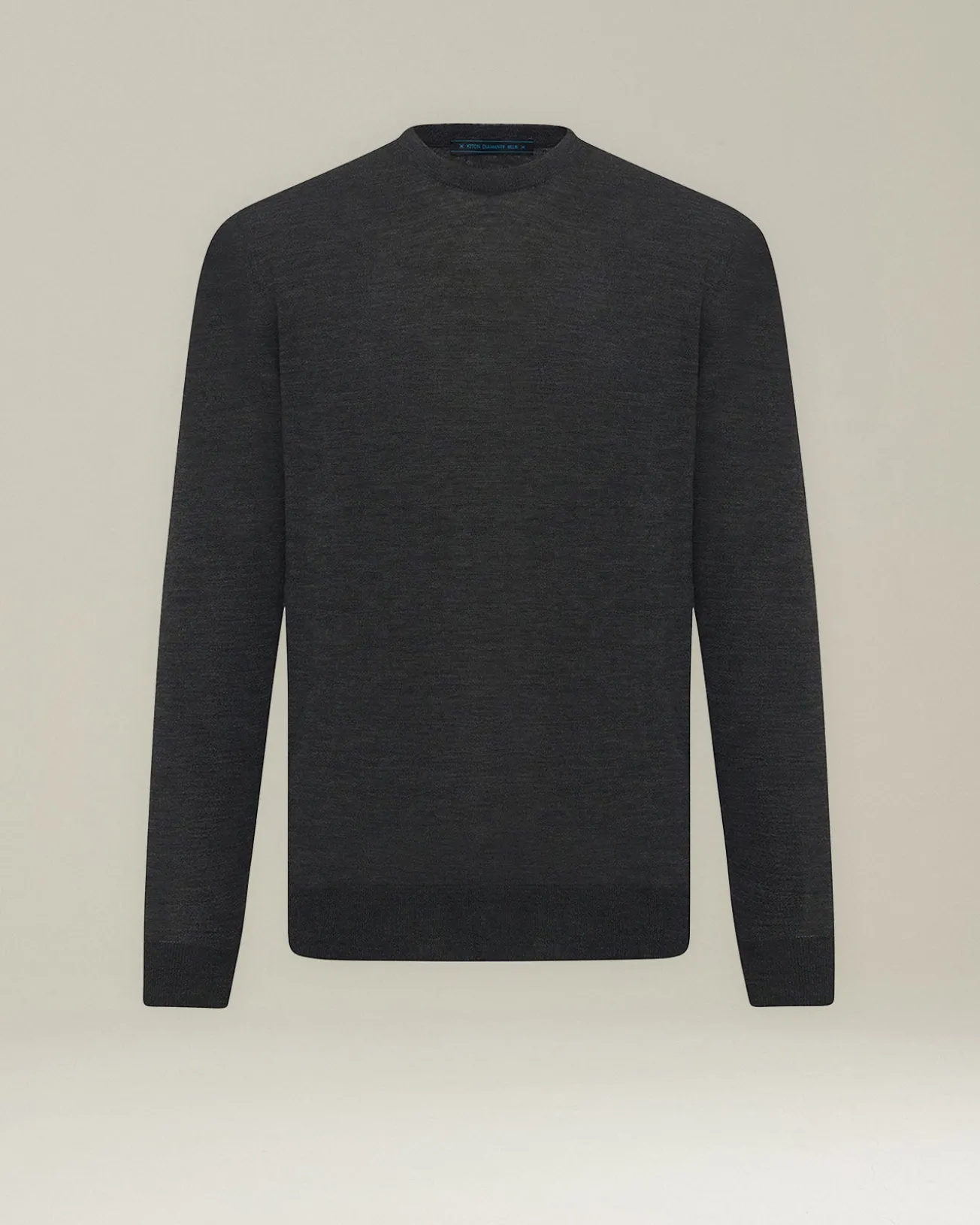 Maglia girocollo filato lana 14 micron grigio melange