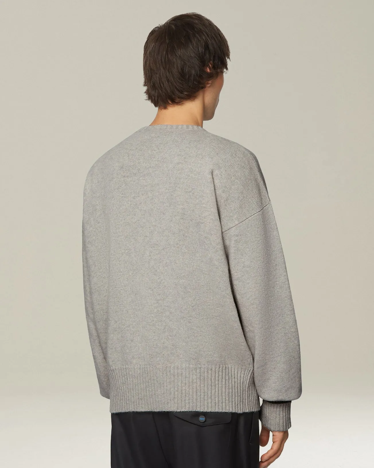 Maglione uomo girocollo Leisure in Lana vergine grigio perla