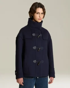 Montgomery donna corto 100% Cashmere blu navy