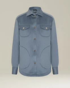 Overshirt donna in 100% Pile di Cashmere