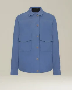 Overshirt donna in blend di lana carta da zucchero