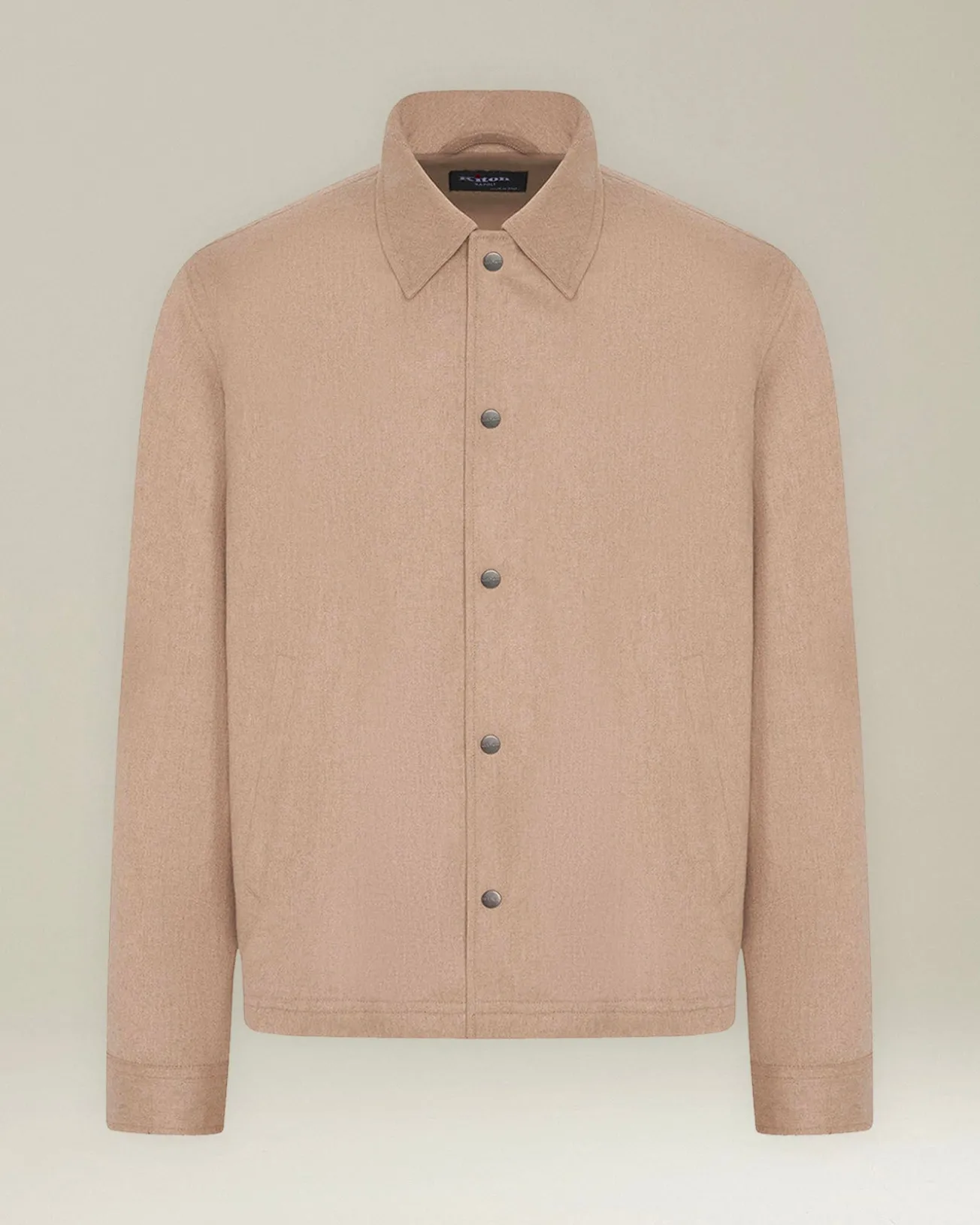 Overshirt uomo in blend di Cashmere beige