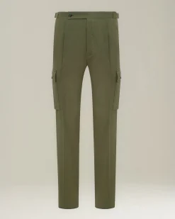 Pantalone Cargo In Lino E Lana