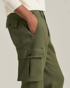Pantalone Cargo In Lino E Lana