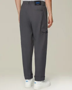 Pantalone Cargo uomo grigio 100% Lana