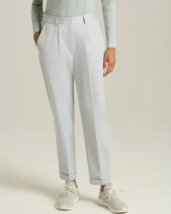 Pantalone Carrot In Blend Di Cotone E Cashmere