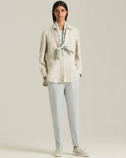 Pantalone Carrot In Blend Di Cotone E Cashmere